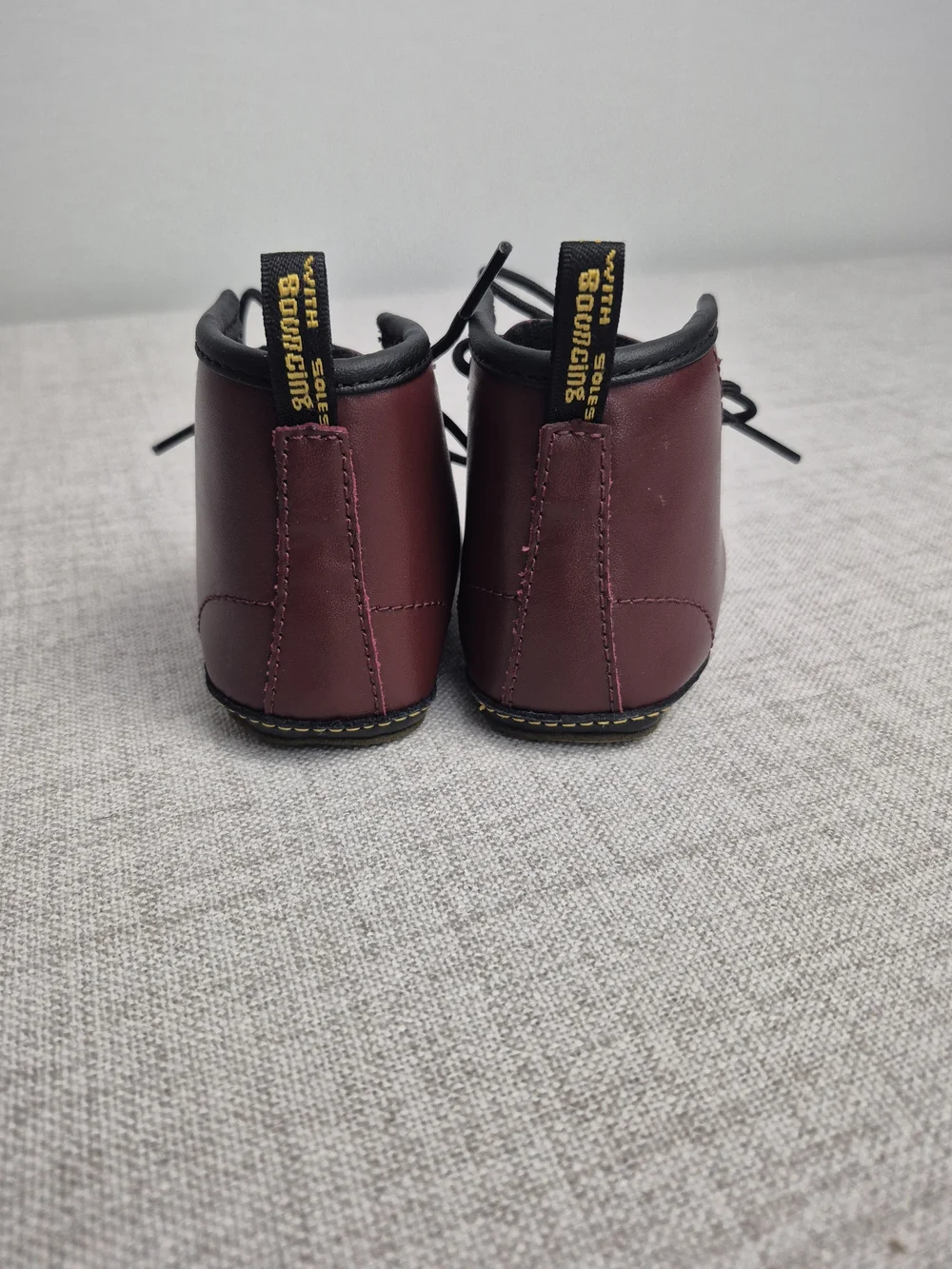 Dr. Martens Auburn Leather Crib Boots - Burgundy (Size 3)